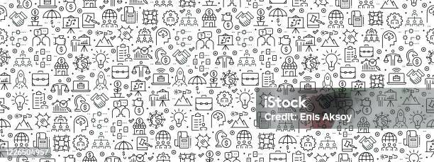 Seamless Pattern With Business Icons Stock Illustration - Download Image  Now - Small Business, Icon, Project Management - iStock