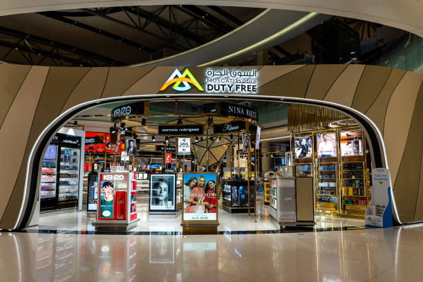 Perfume department at the duty-free shop in Muscat international airport, Oman Muscat, Oman - january 19, 2020 : Perfume department at the duty-free shop at the Muscat international airport, Oman Oman stock pictures, royalty-free photos & images