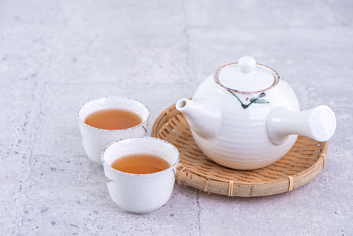 Chinese tea brewed on the tea table