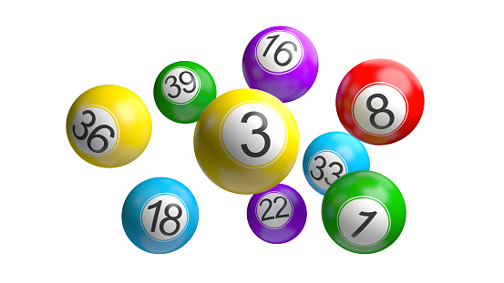 Keno lottery 3d balls for lotto game template background. 3D illustration