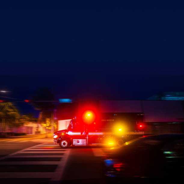 istock Ambulance speeding at night 1226519791
