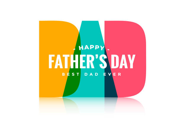 счастливые отцы день творческого дизайна карты фон - fathers day one parent family day stock illustrations