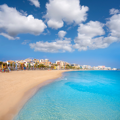 Villajoyosa La Vila Joiosa beach village in Mediterranean Alicante of Spain