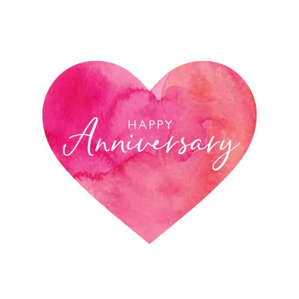 Vector illustration of Happy Anniversary Watercolour Heart