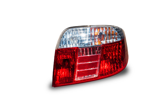 Car tail light, led system technology Isolated from the background white background clipingpart