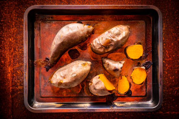 istock Roasted sweet potato in iron tray oven cooked 1226543969