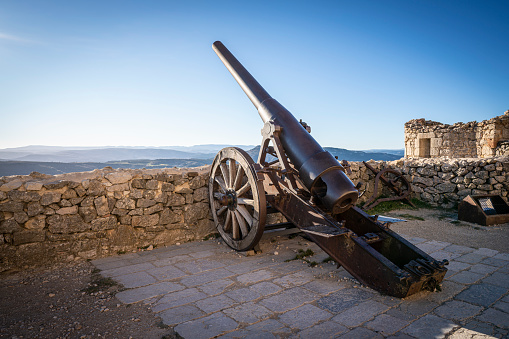 Morella old cannon in Maestrazgo of Castellon at Spain