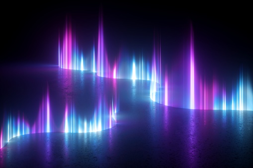 3d Render Abstract Wallpaper With Blue Pink Violet Neon Light Aurora  Borealis Effect Wavy Line Of Plasma Jets Isolated On Black Background  Ultraviolet Illumination Stock Photo - Download Image Now - iStock