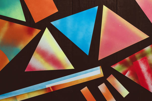 istock Geometric colored paper shapes 1226547385