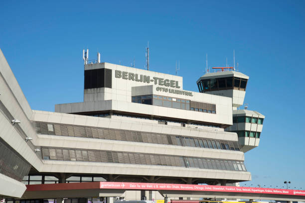 Airport Berlin Tegel is early closed because of reduction of tourists during Corona Crisis stock photo