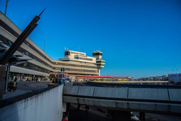 Airport Berlin Tegel is early closed because of reduction of tourists during Corona Crisis stock photo