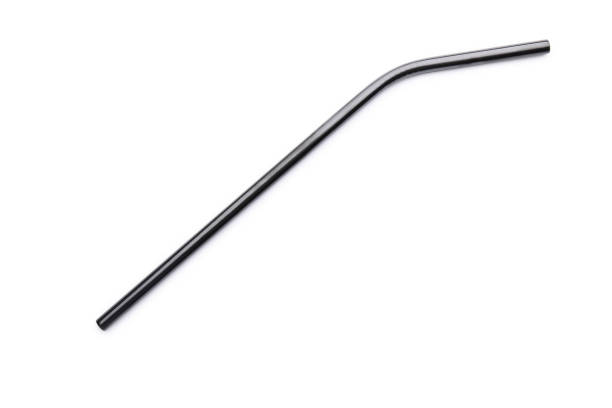 istock Reusable steel straw isolated on white background. Zero waste concept, eco friendly product as alternative to plastic straws. Top view 1226551147