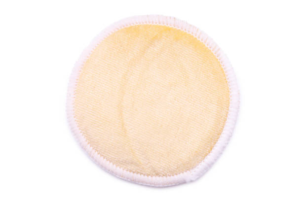 istock Round cotton sponge isolated on white background. Reusable alternative to disposable sponge. Zero waste concept of bodycare. Eco friendly product 1226551884
