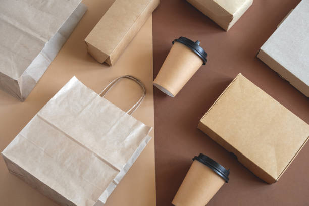istock flat lay disposable blank delivery food packaging on a beige and brown background 1226553215