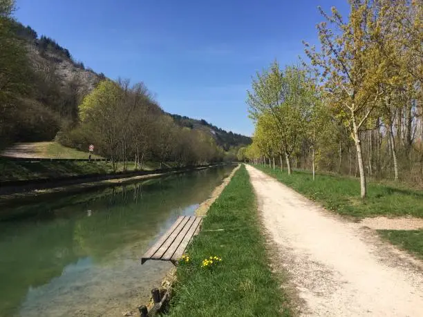 Photo of Different stages of spring on the Burgundy Canal near Dijon, France