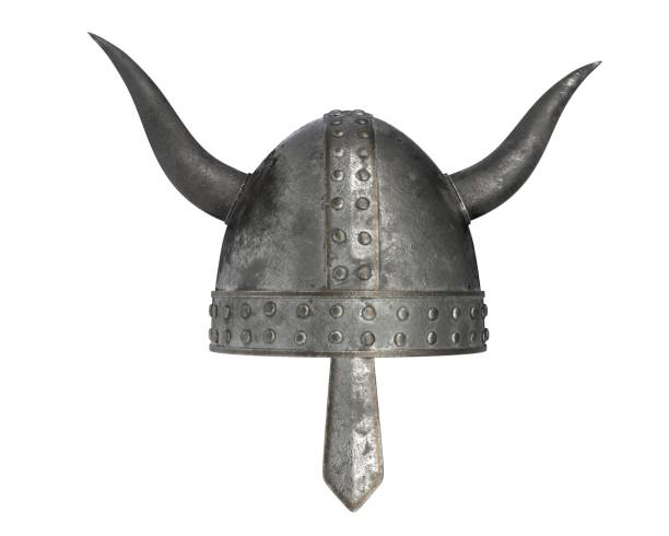 istock 3D render of medieval helmet with horns isolated on white 1226554470