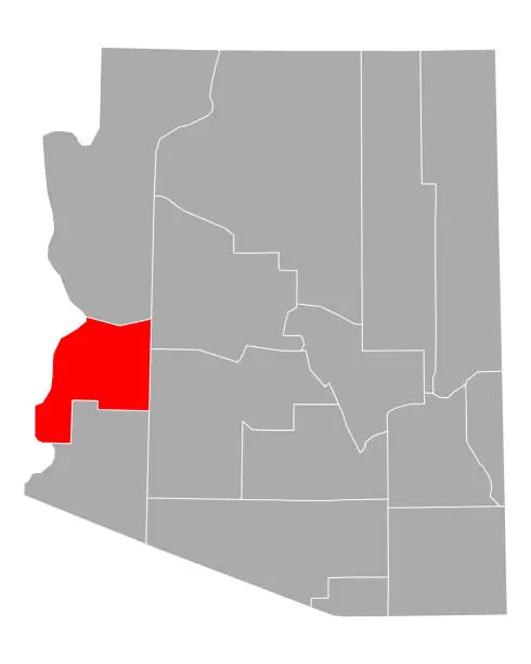 Vector illustration of Map of La Paz in Arizona