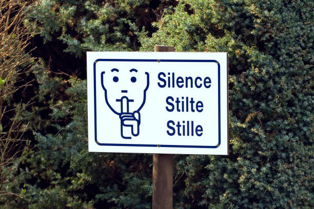 Silence sign stock photo