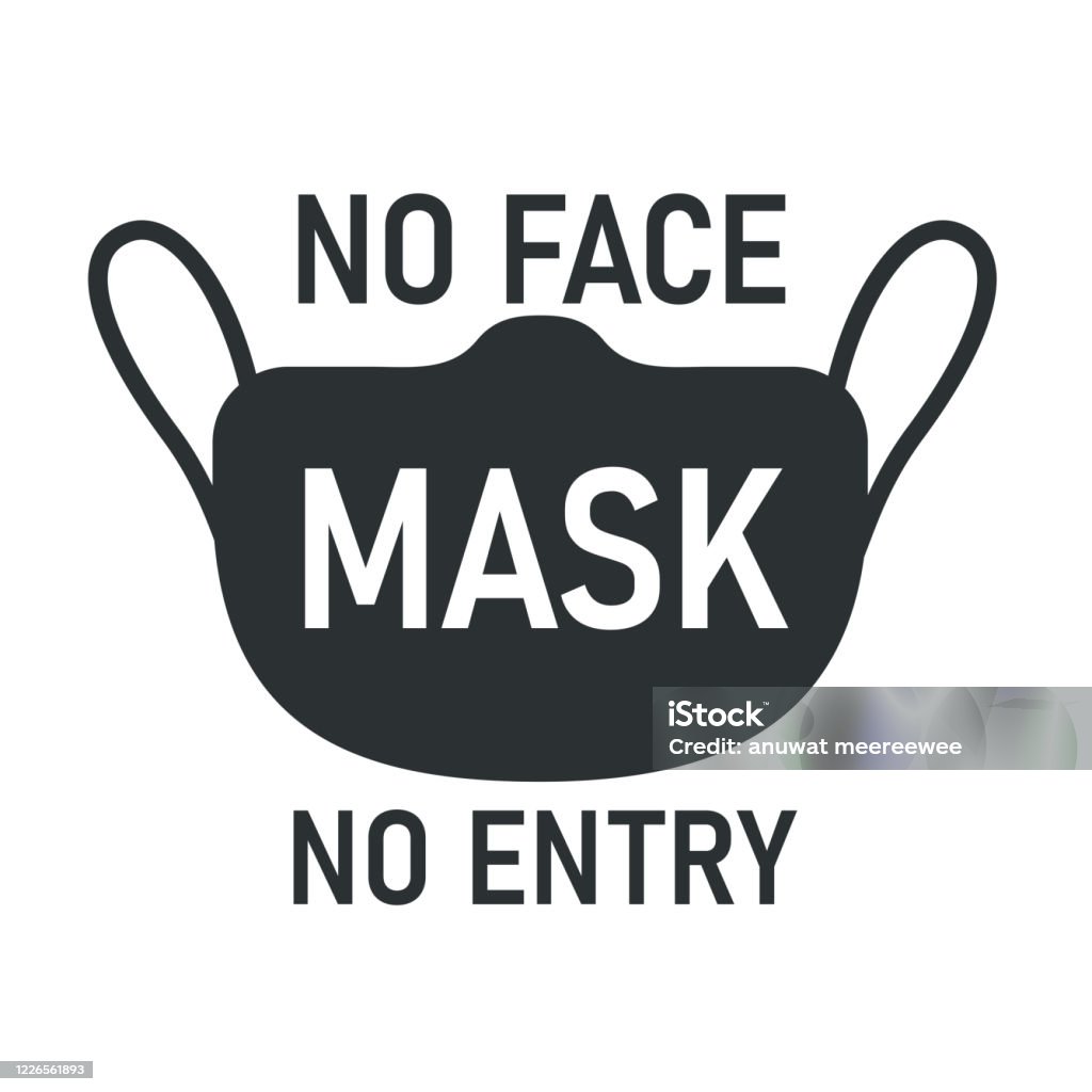 Vetores de Sem Máscara Facial Sem Entrada A Etiqueta Não Presta