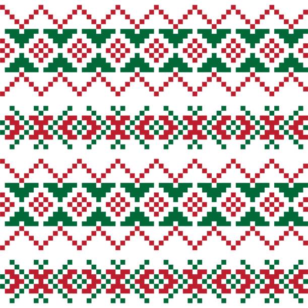 ilustrações de stock, clip art, desenhos animados e ícones de christmas fair isle seamless pattern background - christmas cardigan woven pattern