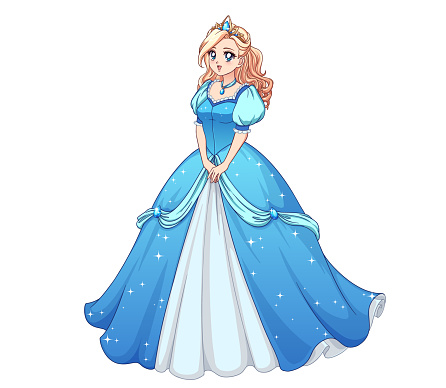 Ilustración de Bonita Princesa De Anime De Pie Y Usando Vestido De Bola Azul Cabello Rizado Rubio Grandes Ojos Azules y más Vectores Libres de Derechos de Japón - iStock Ilustración de Bonita Princesa De Anime De Pie Y Usando Vestido De Bola Azul Cabello Rizado Rubio Grandes Ojos Azules y más Vectores Libres de Derechos de Japón - iStock