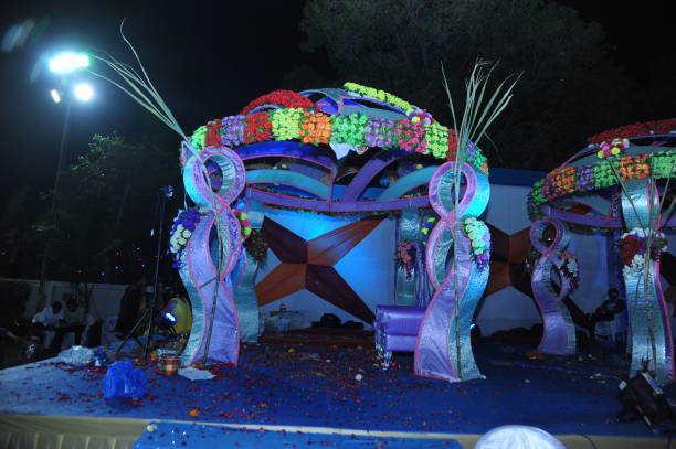 istock Indian Wedding Stage. Beautiful Wedding Night Stage. 1226567725