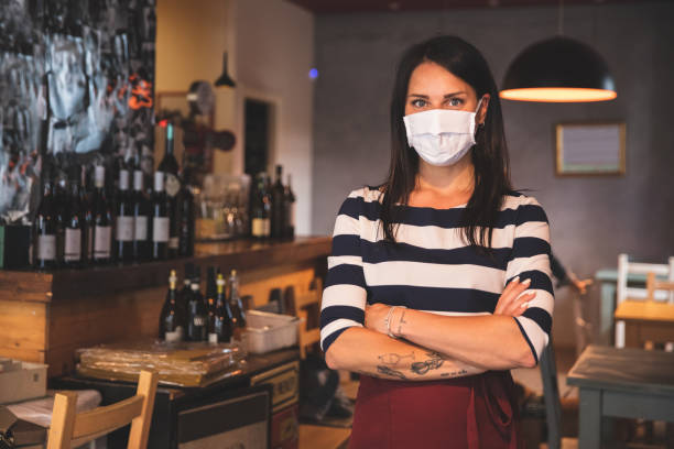 istock Barista portrait with protective face mask 1226567927
