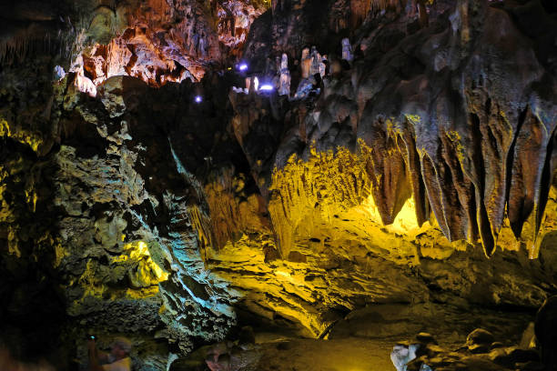 Multicolored cave Damlatas (Damlataş) in Turkey stock photo