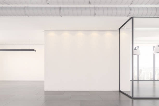 istock Empty office space interior due to Corona virus pandemic 1226570910