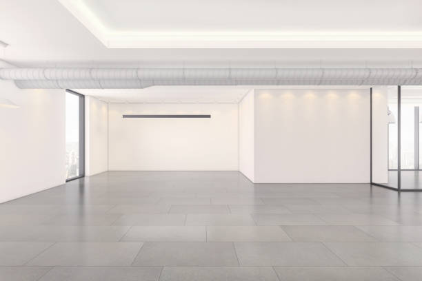 istock Empty office space interior due to Corona virus pandemic 1226570911