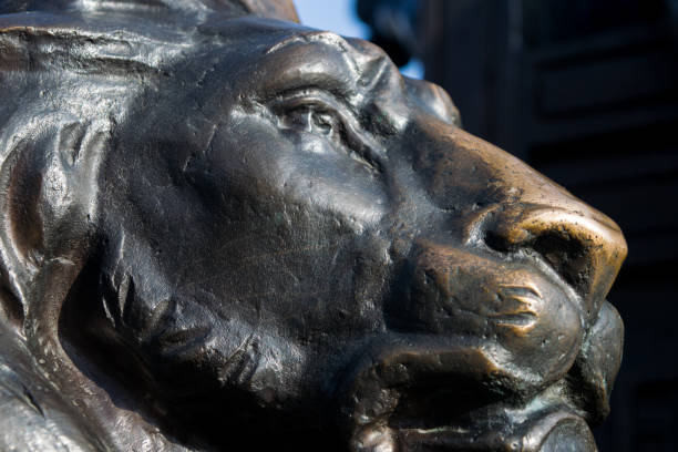 bronze sculpture of a lion