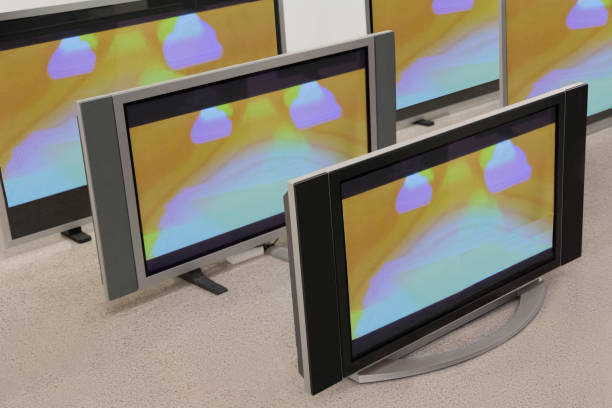istock Consumerism, electronics shopping TV sets in technology store 1226579528