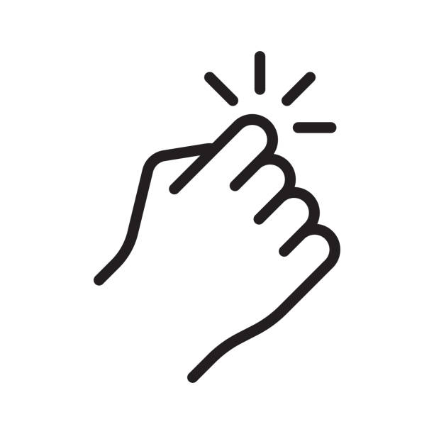 hand klopfen auf tür-symbol. vektor-illustration - fingerknöchel stock-grafiken, -clipart, -cartoons und -symbole