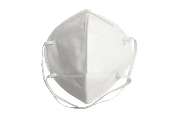 Isolated white Surgical face mask for protection Corona virus or COVID 19 and dust PM 2.5 on white background . Healthcare and hygiene equipment concept. Photo include clipping path.