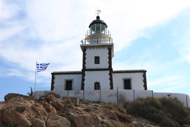 istock Front side of The Akrotiri Lighthouse on Santorini 1226586449