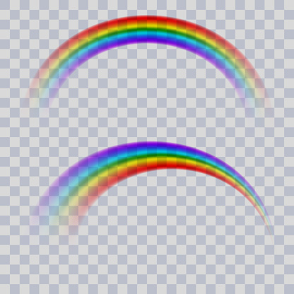 Rainbow icon realistic. Perfect icon isolated on transparent background