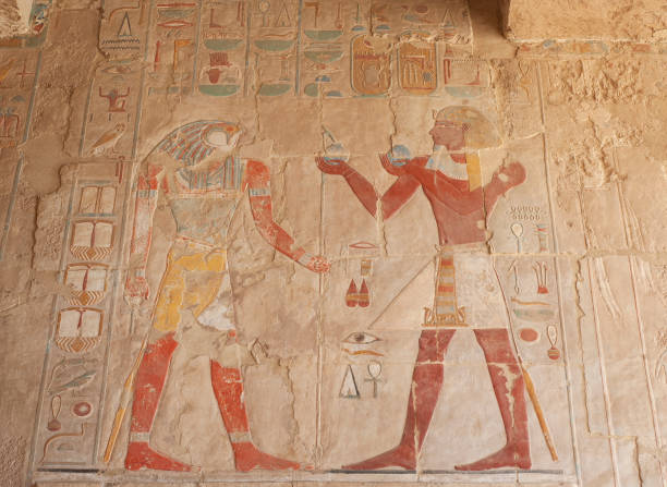 istock Hieroglyphic carvings on an ancient egyptian temple wall 1226589468
