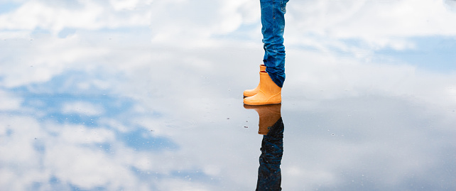 Reflection of boats in the water