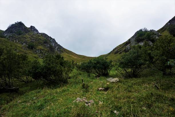 the col du falimont mountain pass from below - frankenthal imagens e fotografias de stock