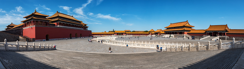 Panorama of Beijing Forbidden City Square and Palace