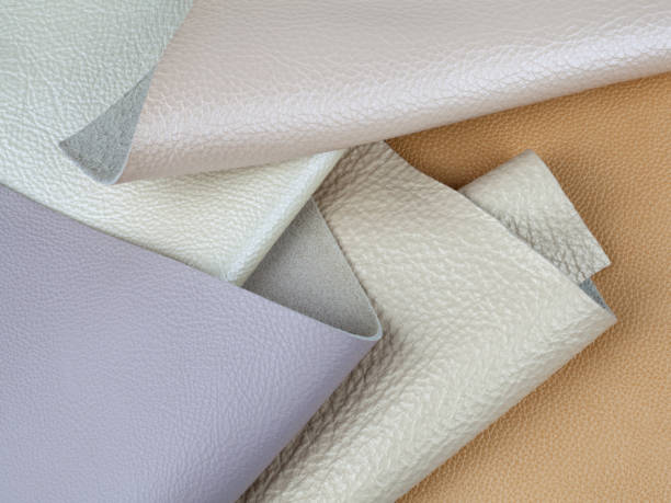 Natural leather textures samples Different pastel colors natural leather textures samples leather white hide textured stock pictures, royalty-free photos & images