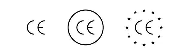 Vector illustration of CE mark symbol isolated icon on white background. Vector