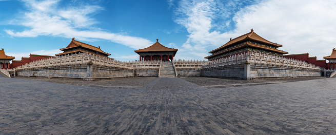 Panorama of Beijing Forbidden City Square and Palace