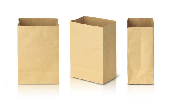 istock Recycled brown paper bags isolated on white background with clipping path 1226605575