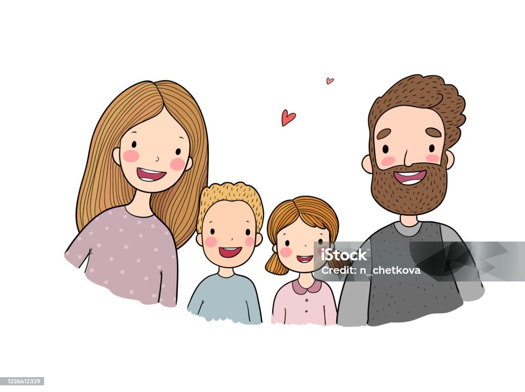 A Happy Family Parents With Children Cute Cartoon Dad Mom Daughter Son And Baby Stock Illustration - Download Image Now - iStock A Happy Family Parents With Children Cute Cartoon Dad Mom Daughter Son And Baby Stock Illustration - Download Image Now - iStock