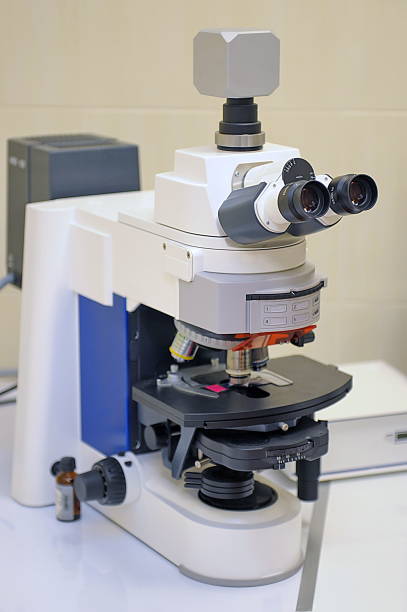 istock Laboratory Microscope. Scientific and healthcare research backgr 1226613507