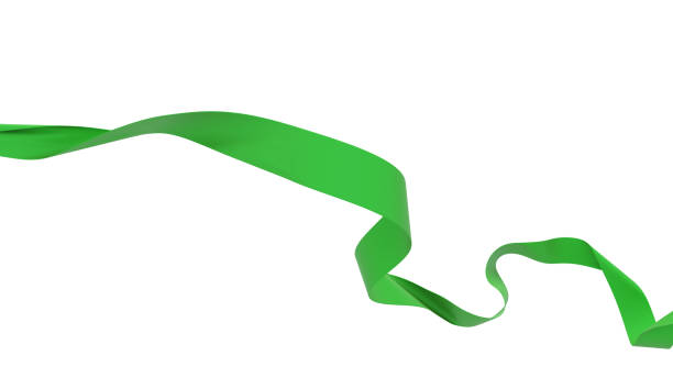 istock Smooth green ribbon isolated on white background. 3d render 1226615169