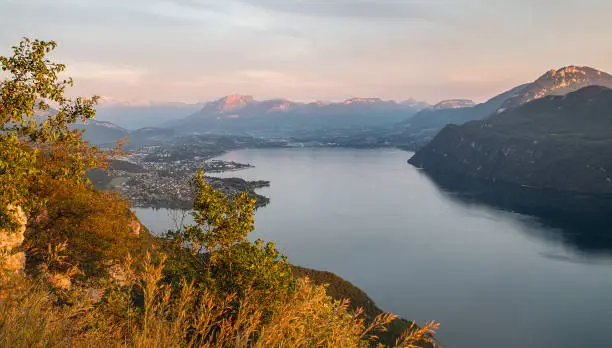 La chambotte and Lac du Bourget, Savoie, Alpes, France