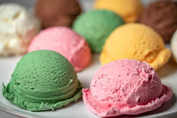 istock assorted scoopes of ice cream on plate 1226616261