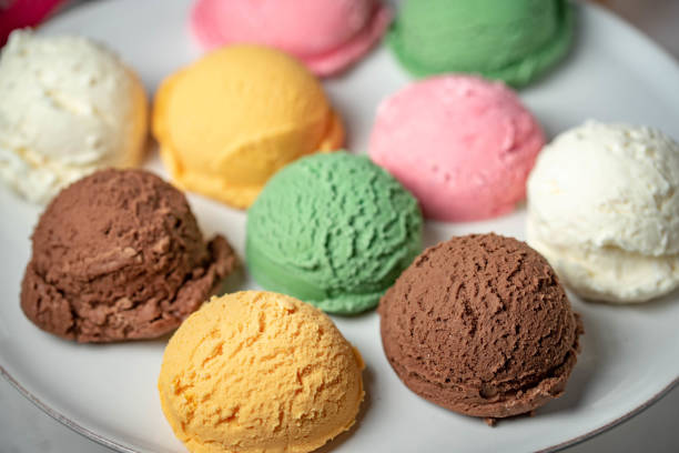 istock assorted scoopes of ice cream on plate 1226616289